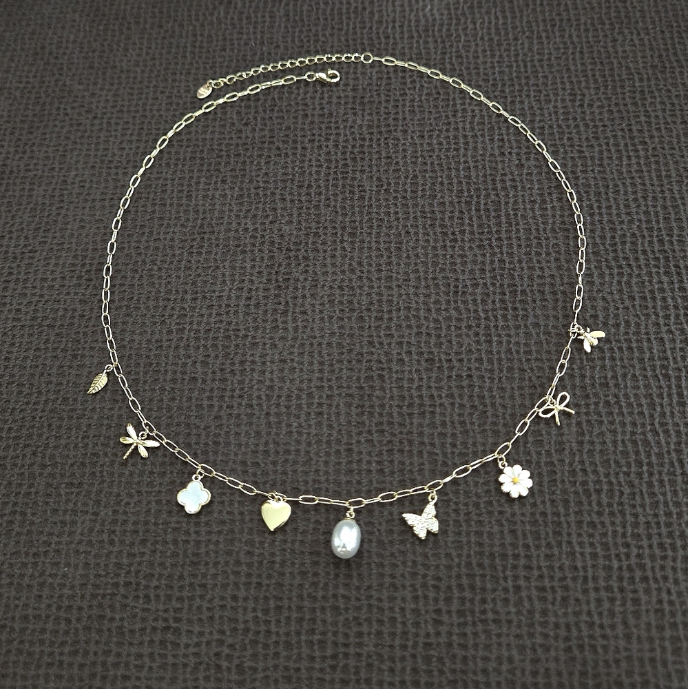 Argento Vivo Dainty Gold💛 Stationary Charms Necklace - NWT - Picture 8 of 15